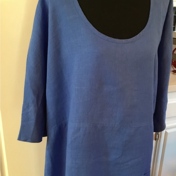 NWOT Flax Blue linen dress L - Picture 4 of 7